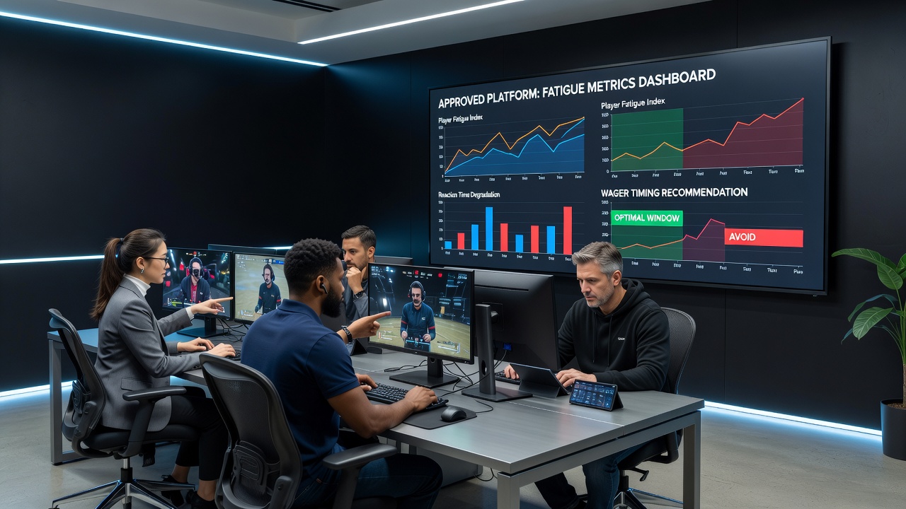 Detailed esports analytics dashboard showing fatigue tracking metrics