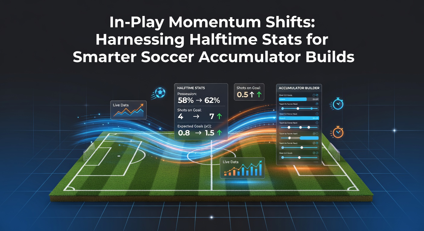 Soccer players battling for possession during a tense halftime break, highlighting momentum analysis on a digital stats board