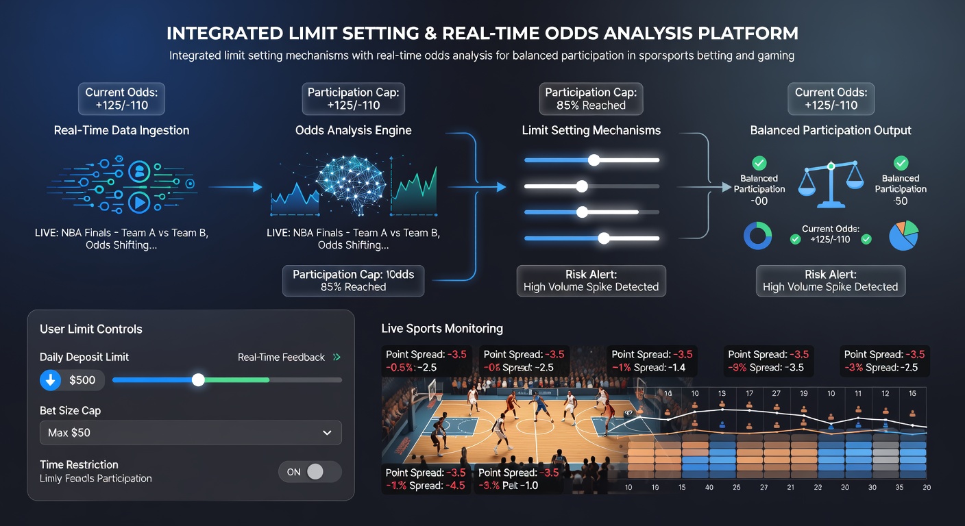 Real-time odds chart overlaid with personal betting limit indicators