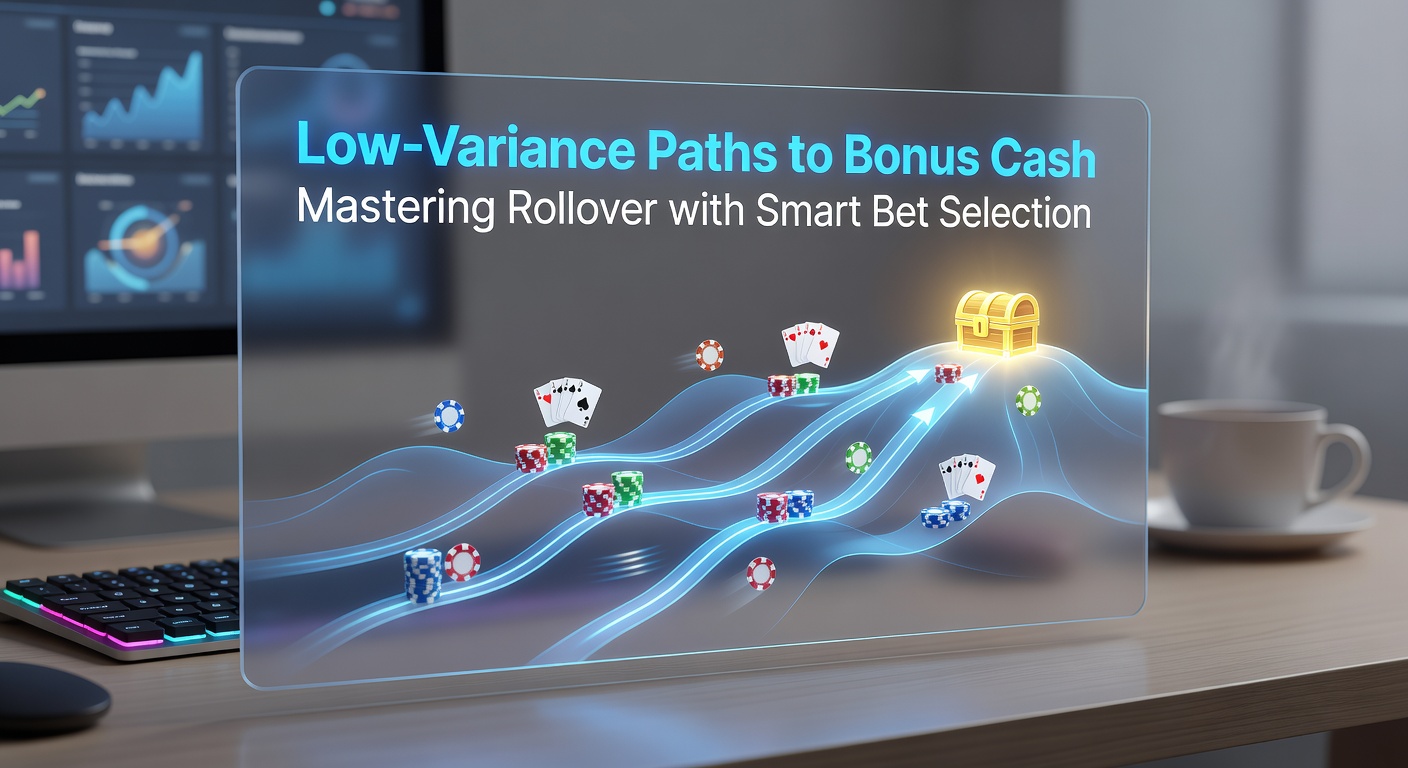 Strategic flowchart illustrating low-variance bet paths to clear bonus rollover requirements efficiently