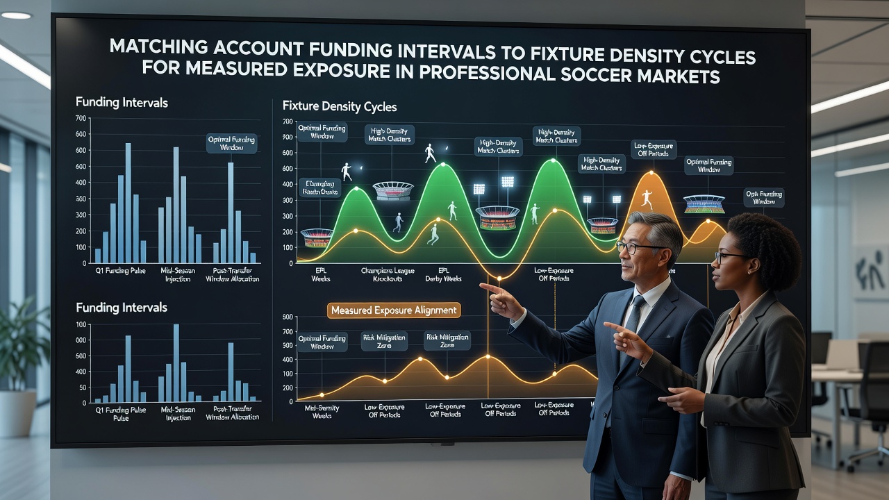 Soccer pitch with dense fixture schedule overlay showing European league match cycles